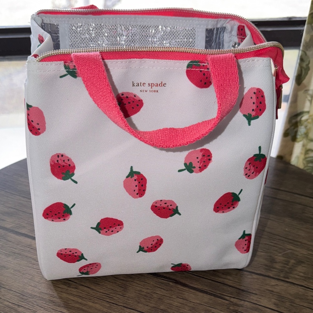 Kate Spade Strawberry Print Tote with Pink Accents